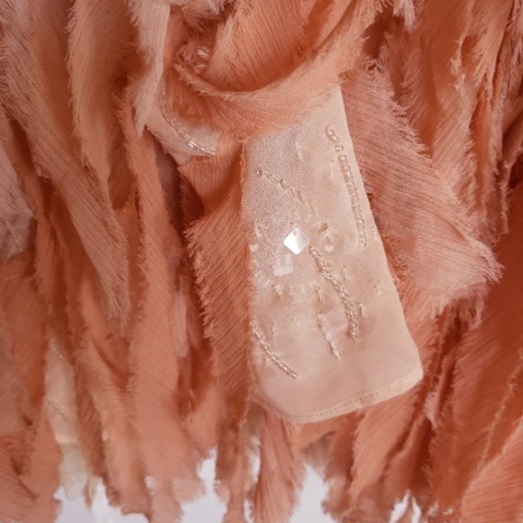 Free People NWT RARE Ombre Feather Sequin Beaded Lace Dress - Picture 12 of 13